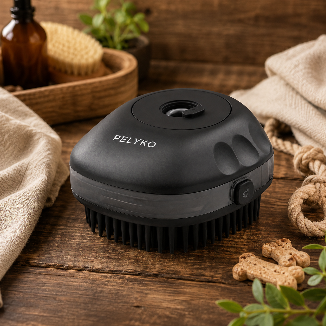 Brosse de bain PELYKO - ambiance bois rustique