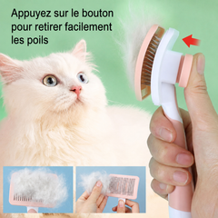 Brosse PELYKO — bouton pour retirer facilement les poils