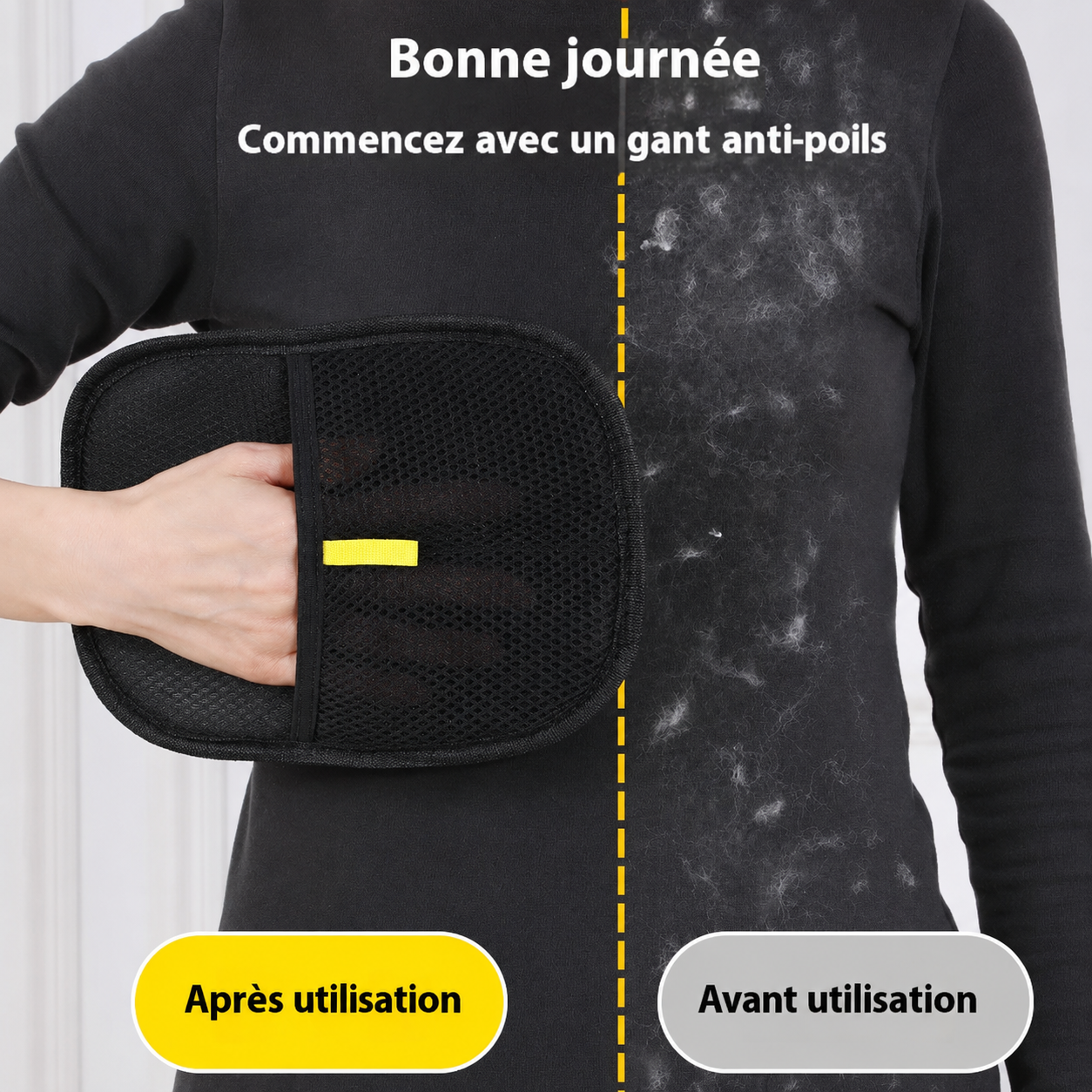 Gant PELYKO — démonstration avant et après utilisation